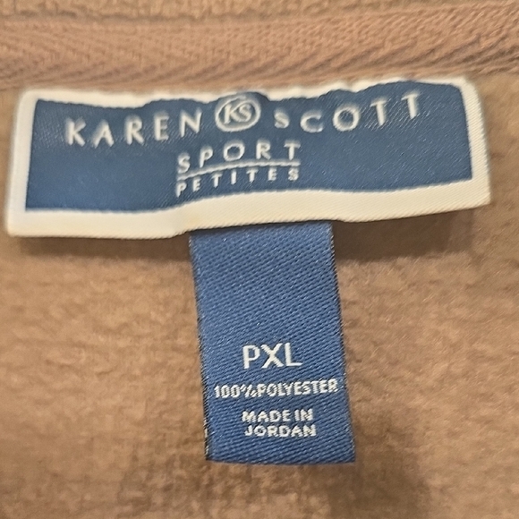 Karen Scott Brown Full-Zip Sweatshirt - Picture 2 of 12